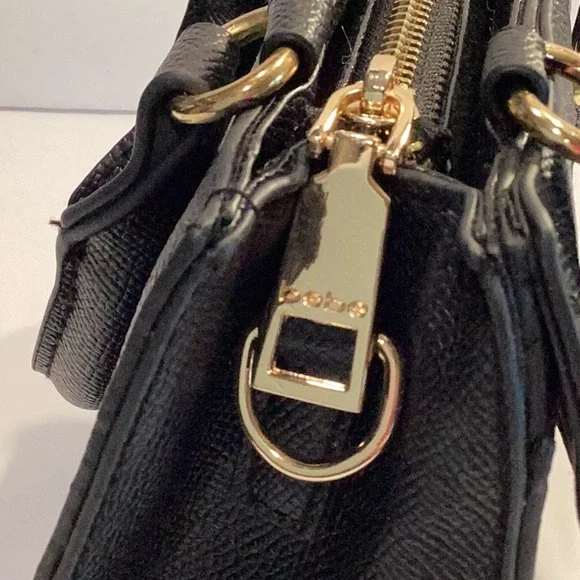 bebe Black Mini Top-Handle Satchel with Gold Hardware - Picture 3 of 6